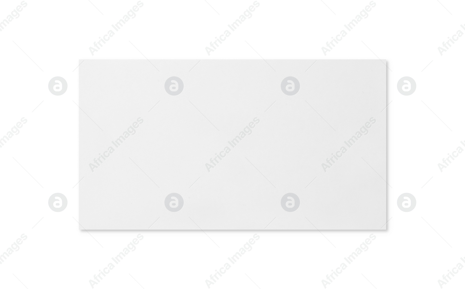 Photo of One blank business card isolated on white. Mockup for design