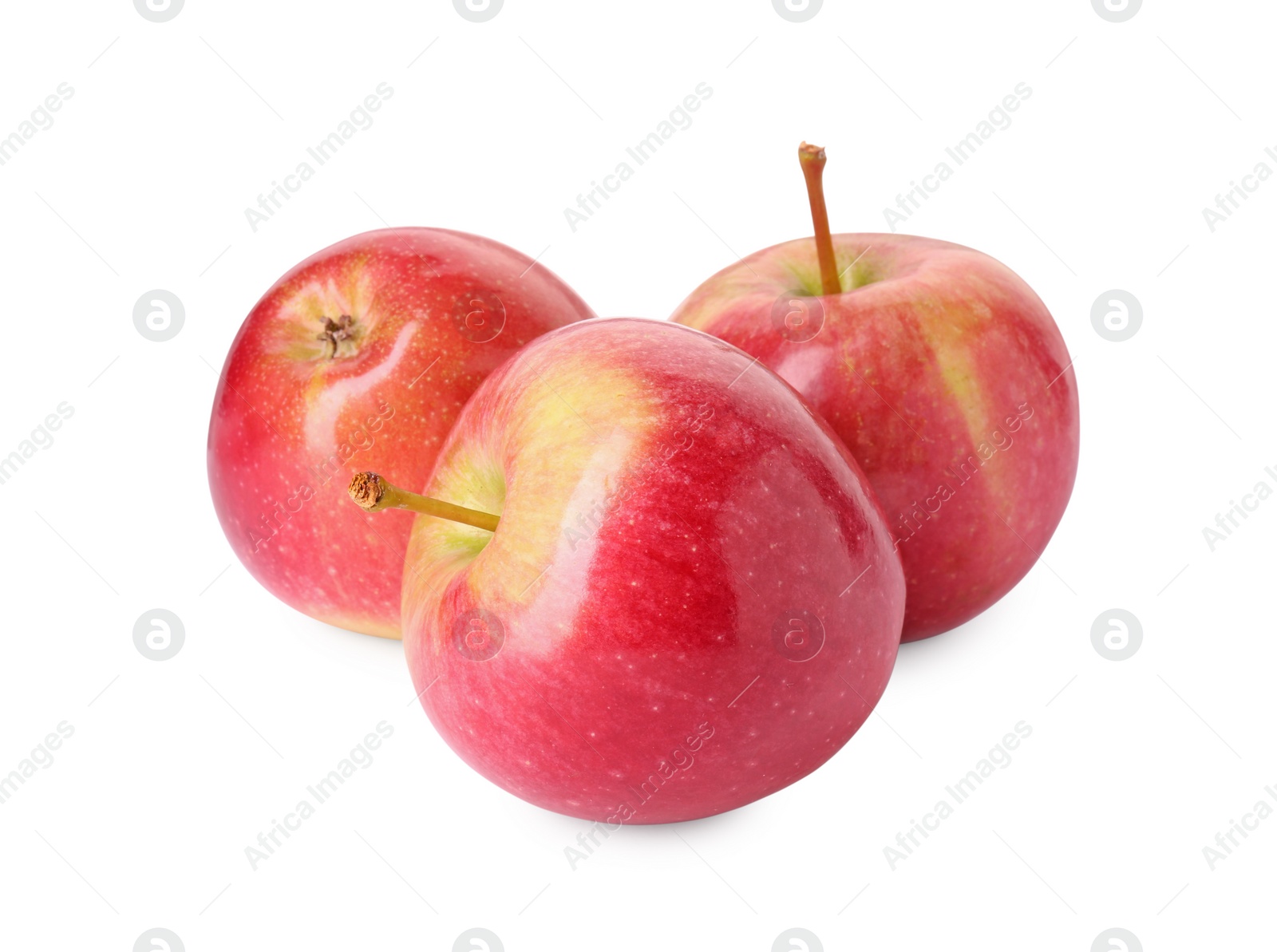 Photo of Fresh ripe red apples isolated on white