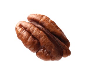 Photo of One tasty pecan nut isolated on white