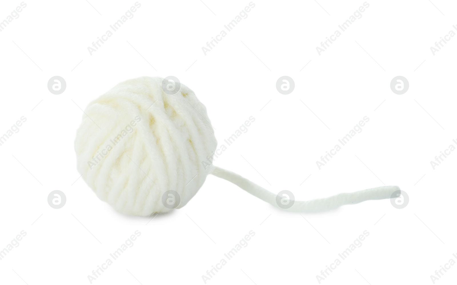 Photo of Clew of soft woolen yarn isolated on white