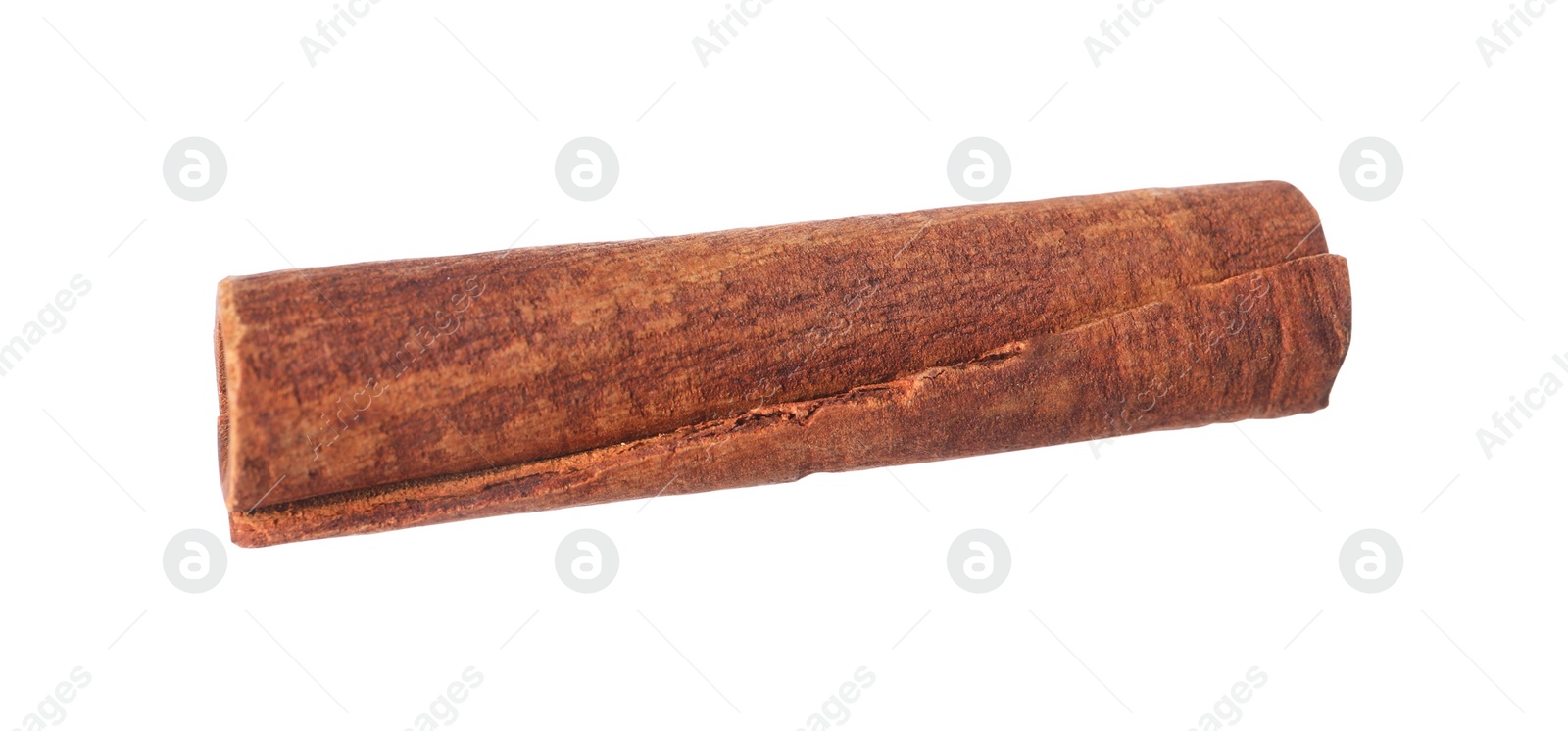 Photo of One aromatic cinnamon stick isolated on white