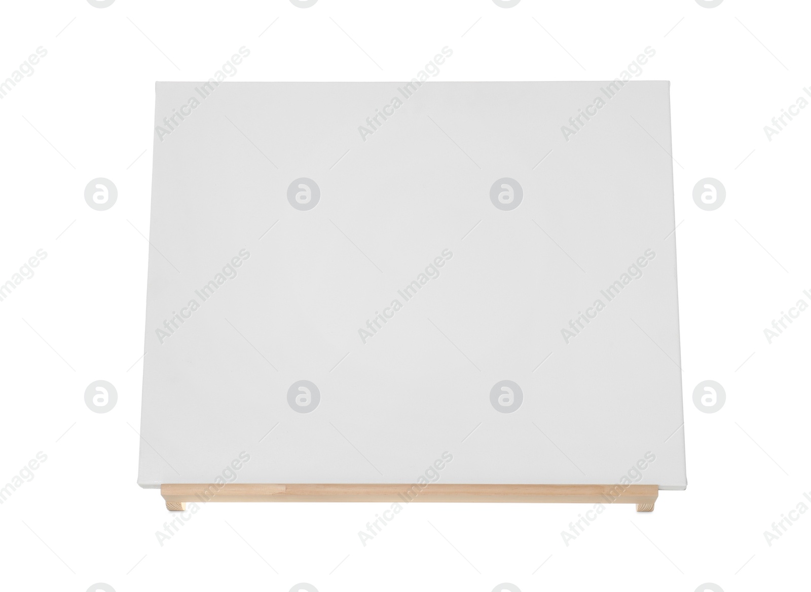 Photo of Wooden easel with blank sheet of paper isolated on white