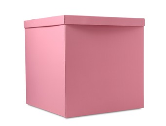 Pink gift box with cap isolated on white