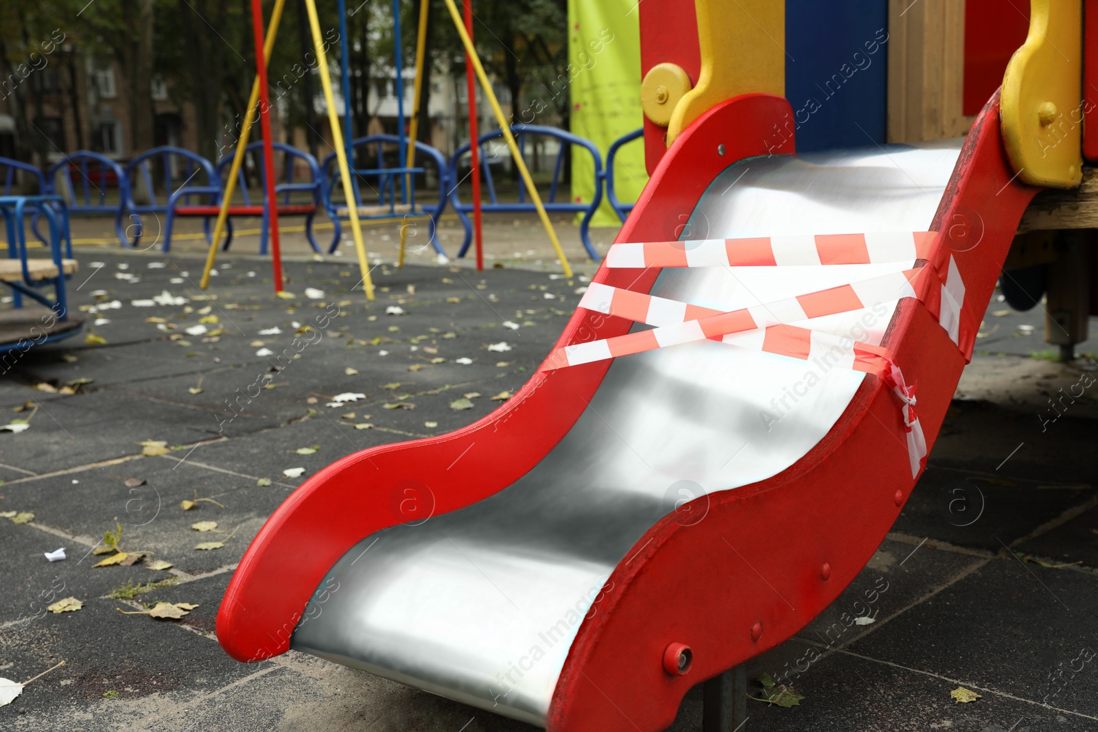 Photo of View of playground closed during COVID-19 quarantine