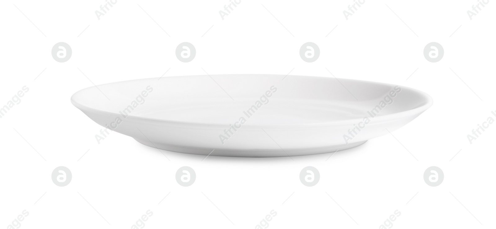 Photo of One empty ceramic plate isolated on white