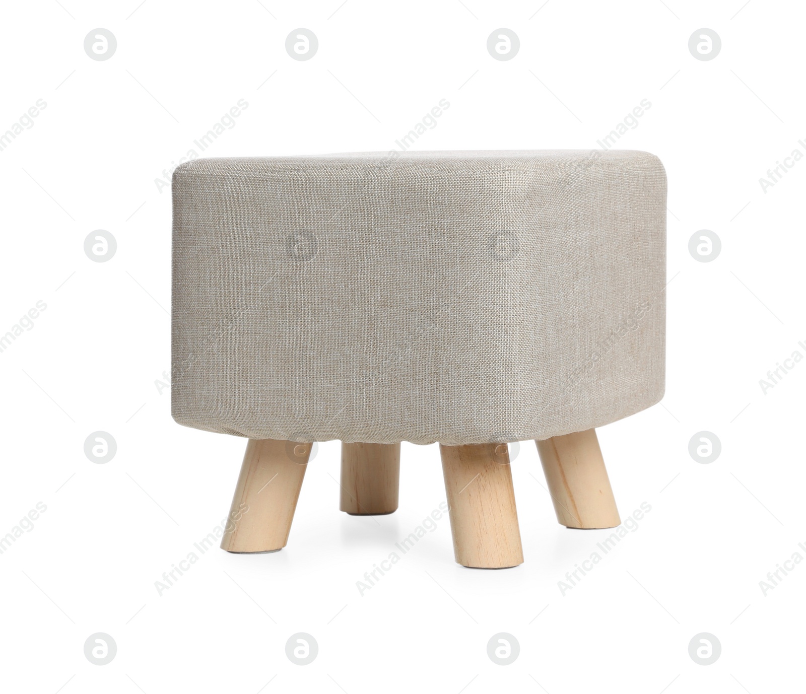 Photo of Stylish grey ottoman isolated on white. Home design