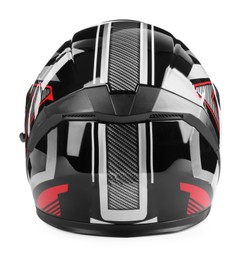 Modern motorcycle helmet with visor isolated on white