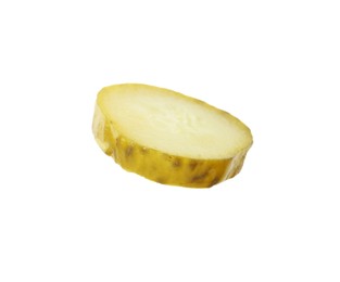 Photo of Slice of pickled cucumber isolated on white