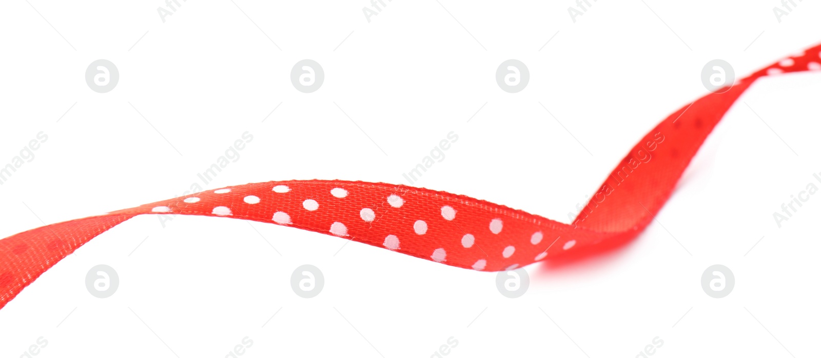 Photo of Beautiful satin ribbon on white background. Decor element