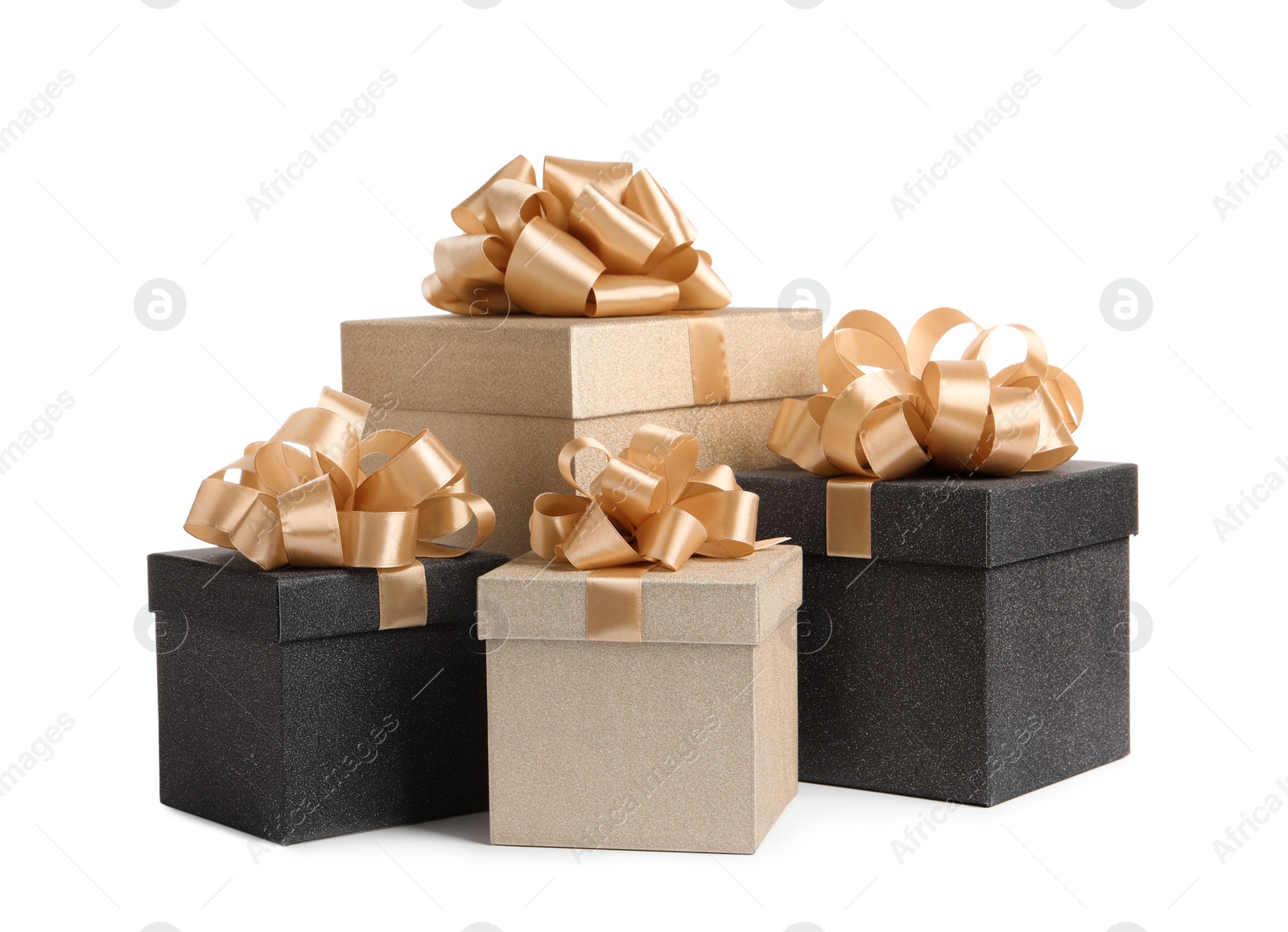 Photo of Many beautiful gift boxes on white background