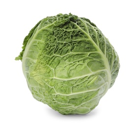 Photo of Fresh ripe savoy cabbage isolated on white