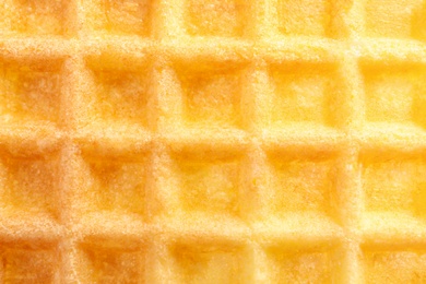 Photo of Delicious waffle for breakfast as background, closeup