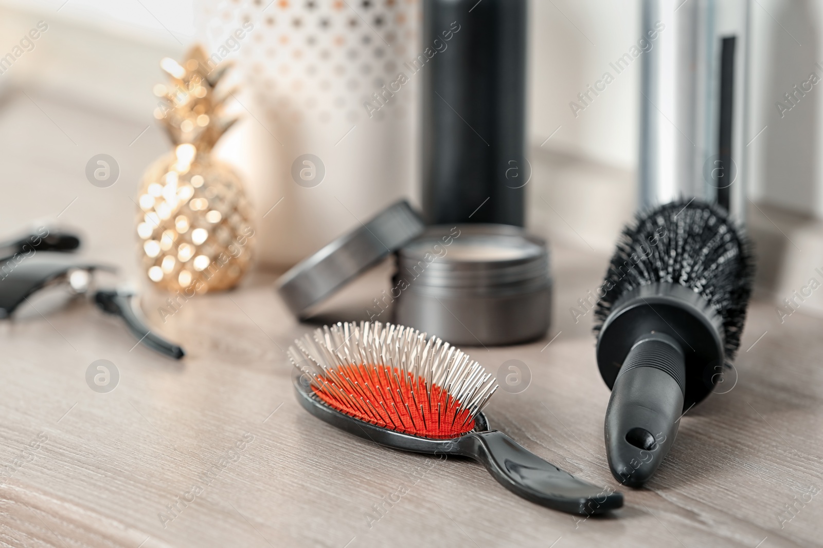 Photo of Professional hairdresser tools on table