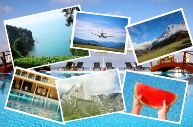Image of Photos of different places to travel, collage design