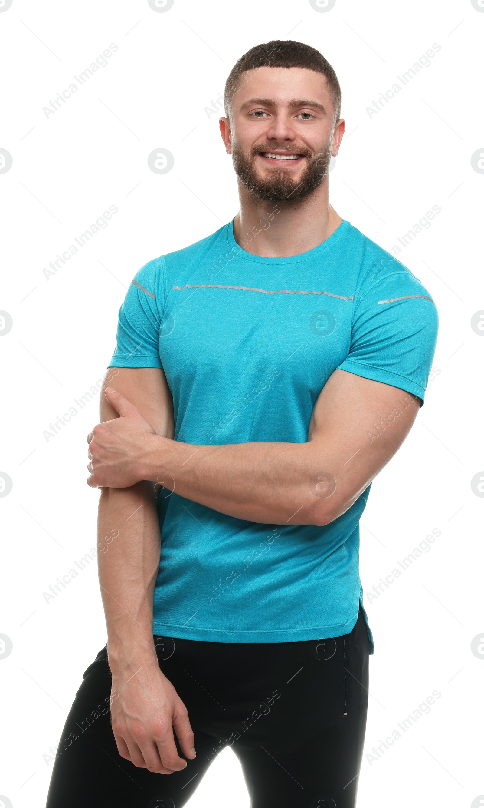 Photo of Portrait of handsome man on white background