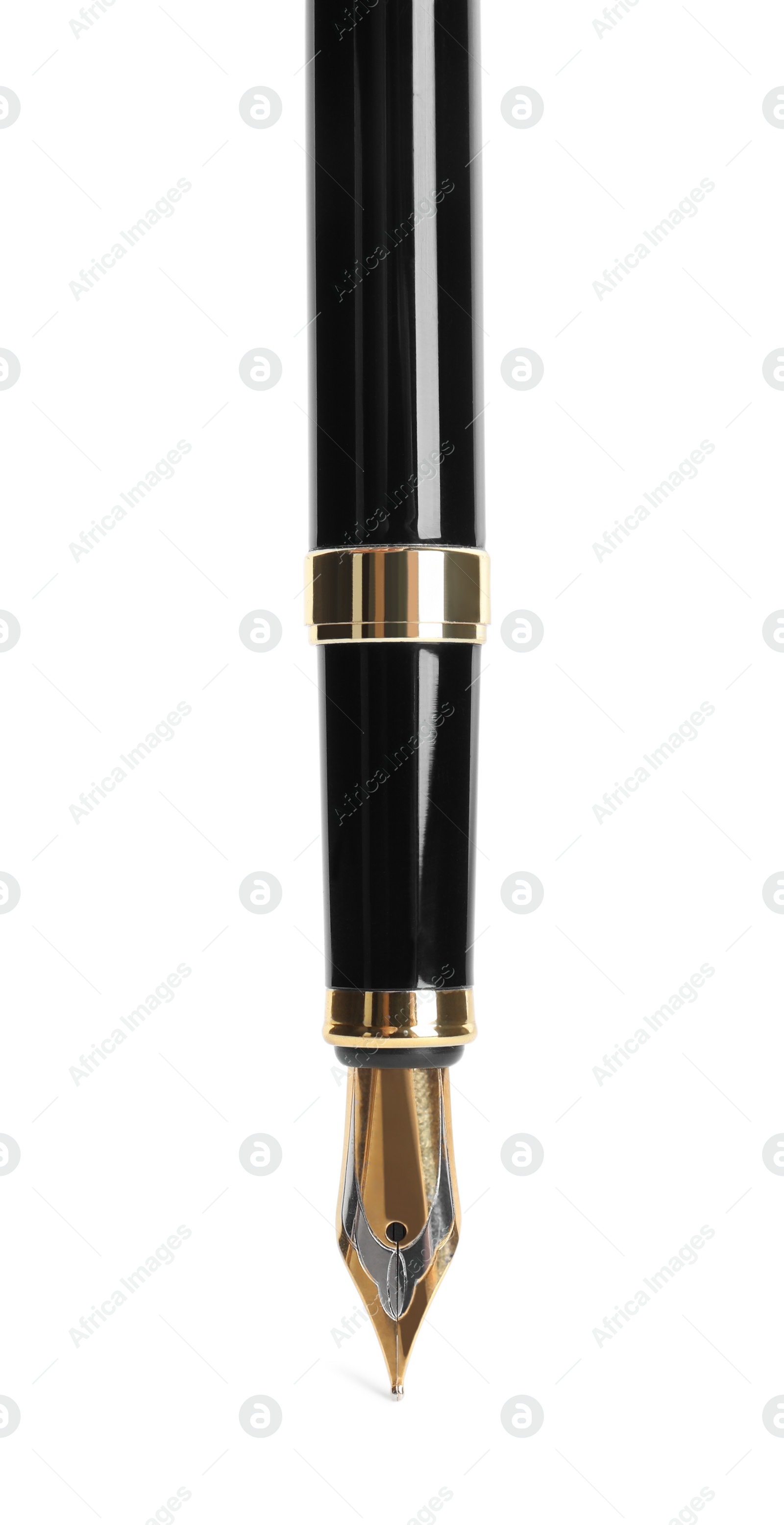 Photo of Beautiful fountain pen with ornate nib isolated on white