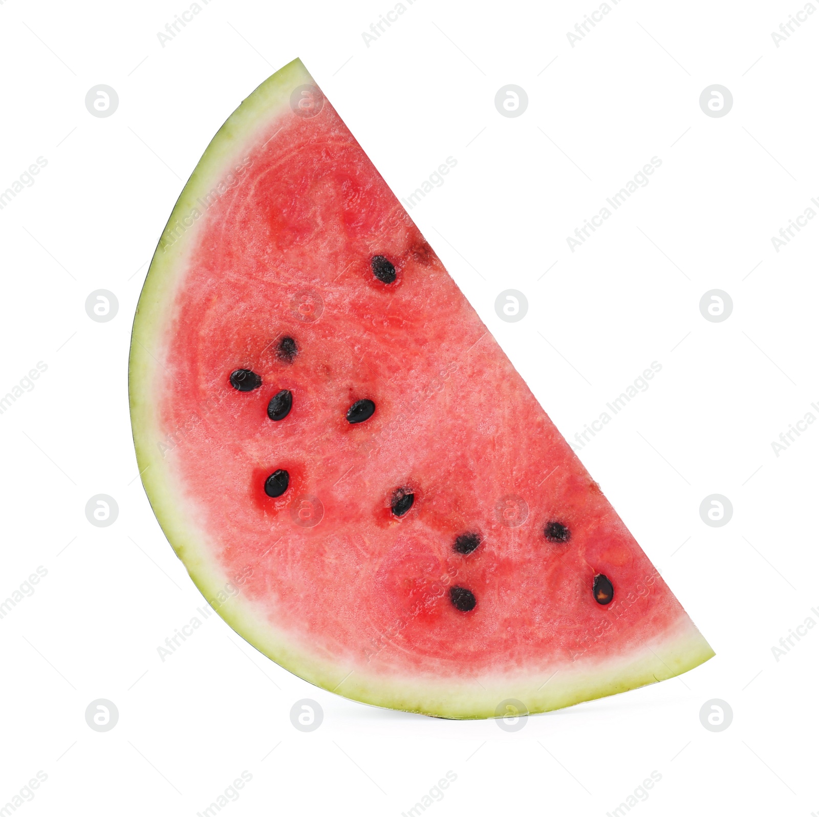 Photo of Slice of delicious ripe watermelon isolated on white