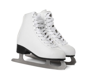 Photo of Pair of figure ice skates isolated on white