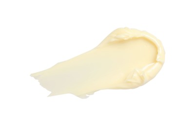 Photo of Fresh natural butter isolated on white, top view