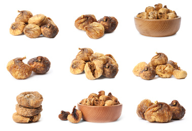 Image of Set of dried fig fruits isolated on white