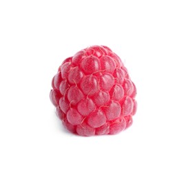One fresh ripe raspberry isolated on white
