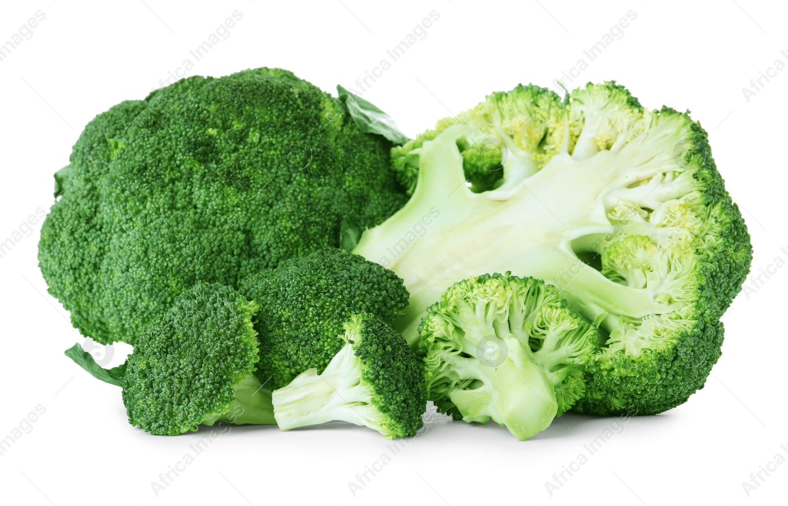 Photo of Fresh green broccoli isolated on white. Organic food