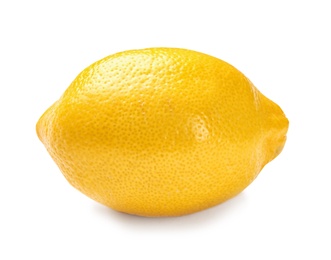 Photo of Ripe whole lemon on white background