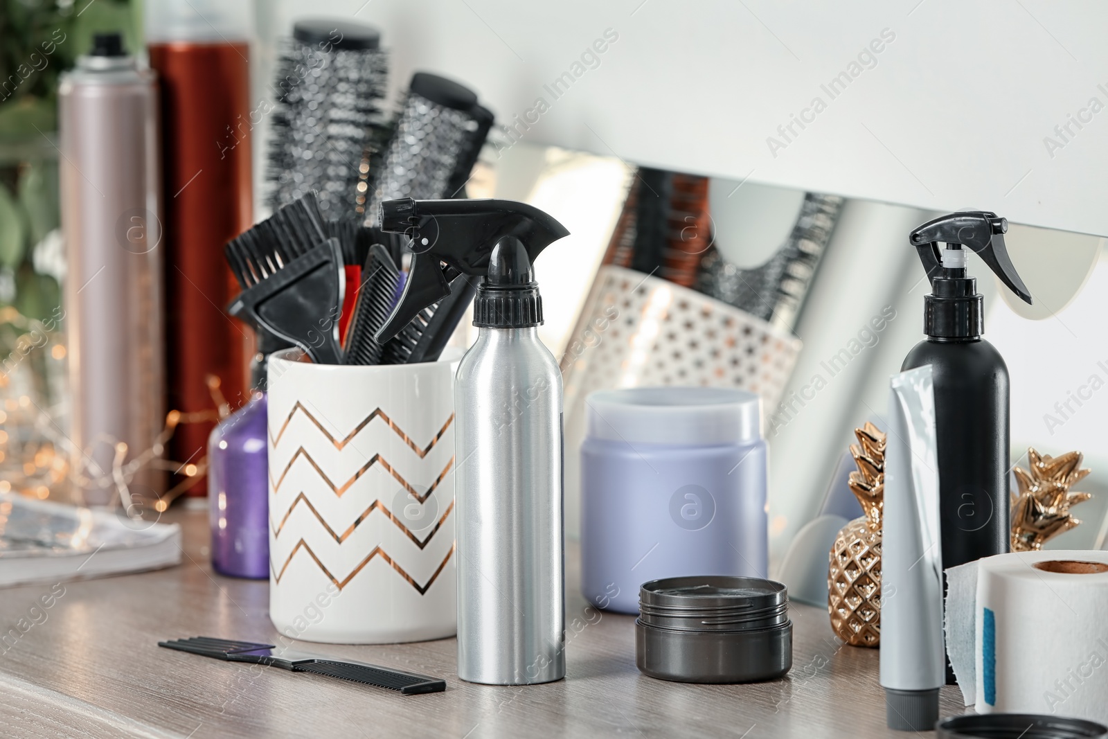 Photo of Professional hairdresser tools on table