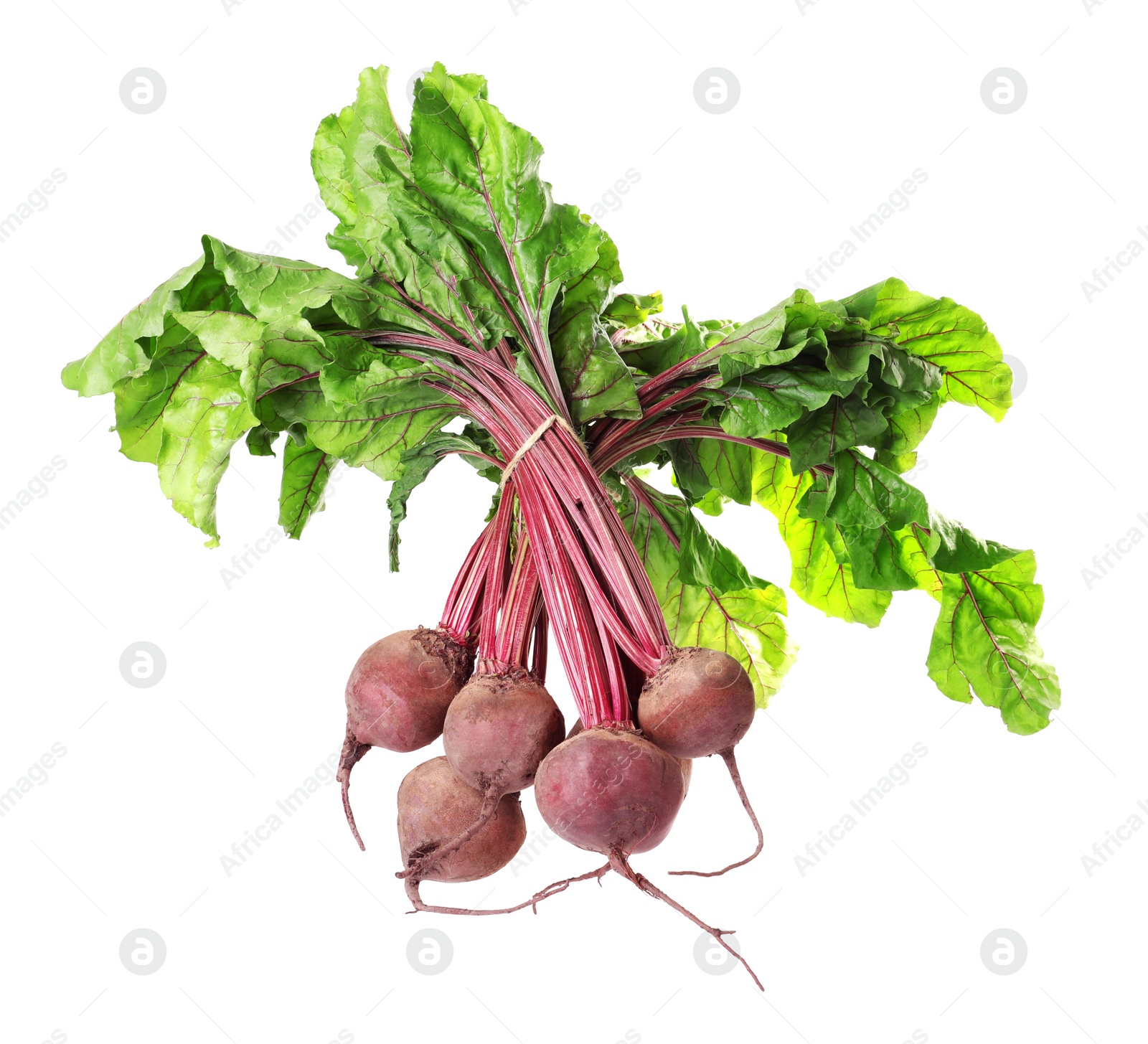 Photo of Raw ripe beets with leaves isolated on white