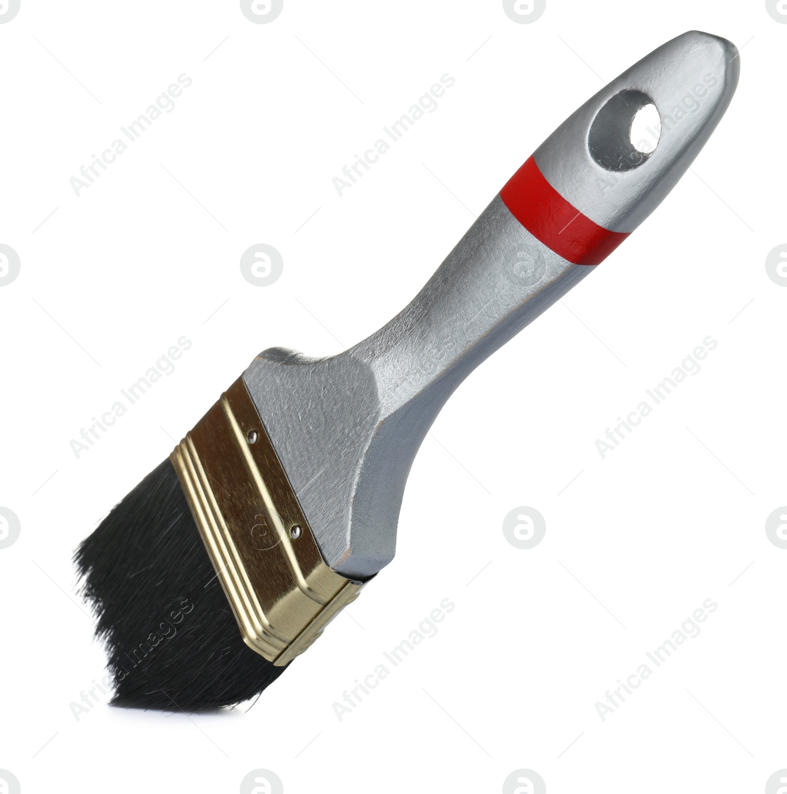 Photo of New paint brush on white background. Decorating tool