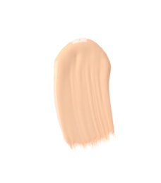 Photo of Sample of liquid foundation foundation on white background, top view