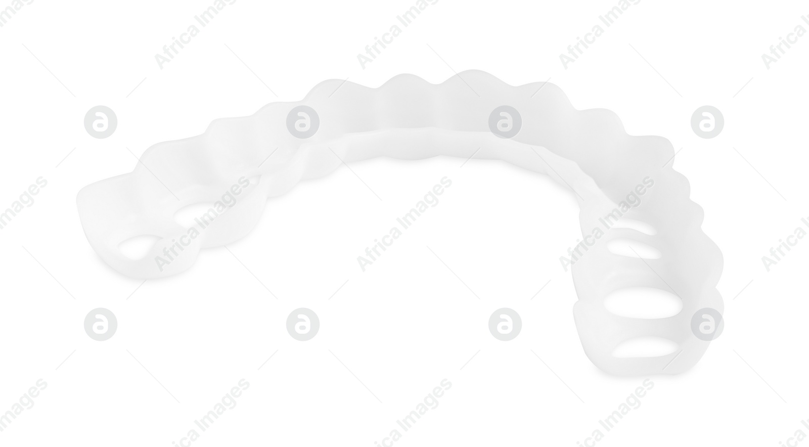 Photo of Dental mouth guard isolated on white. Bite correction