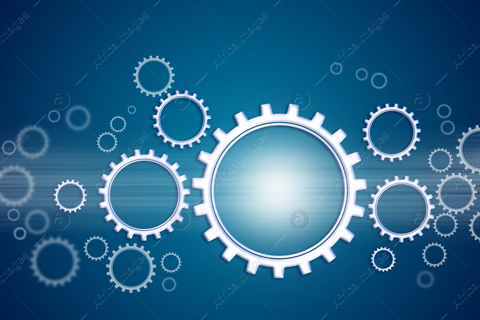 Illustration of  gear mechanism on blue background