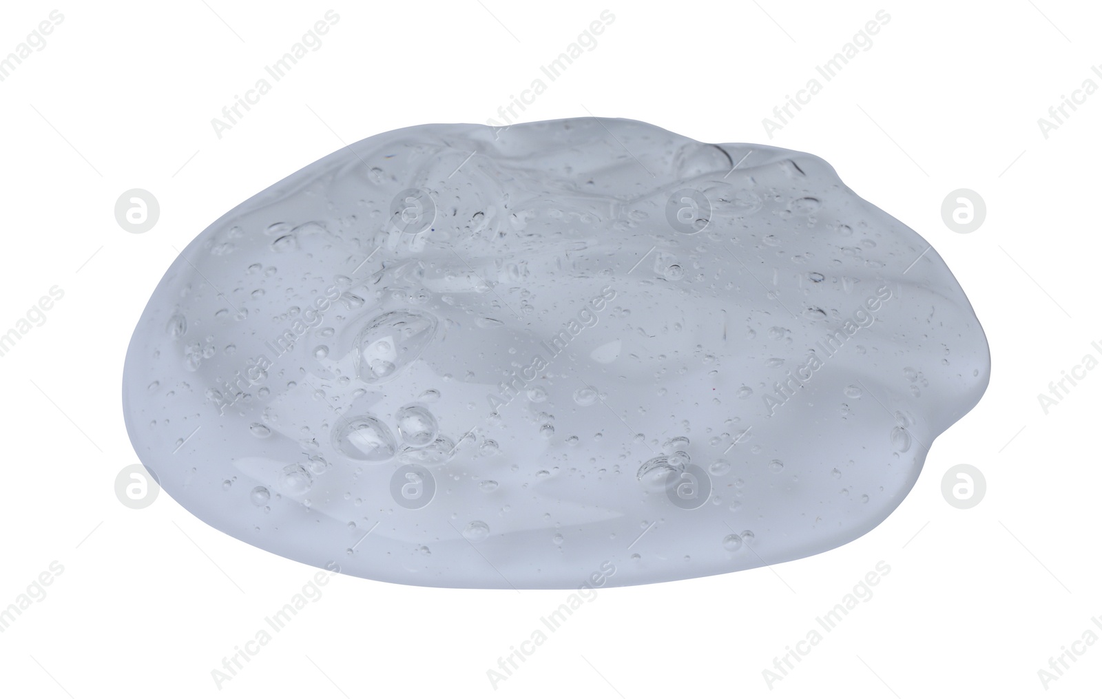 Photo of Sample of transparent cosmetic gel on white background