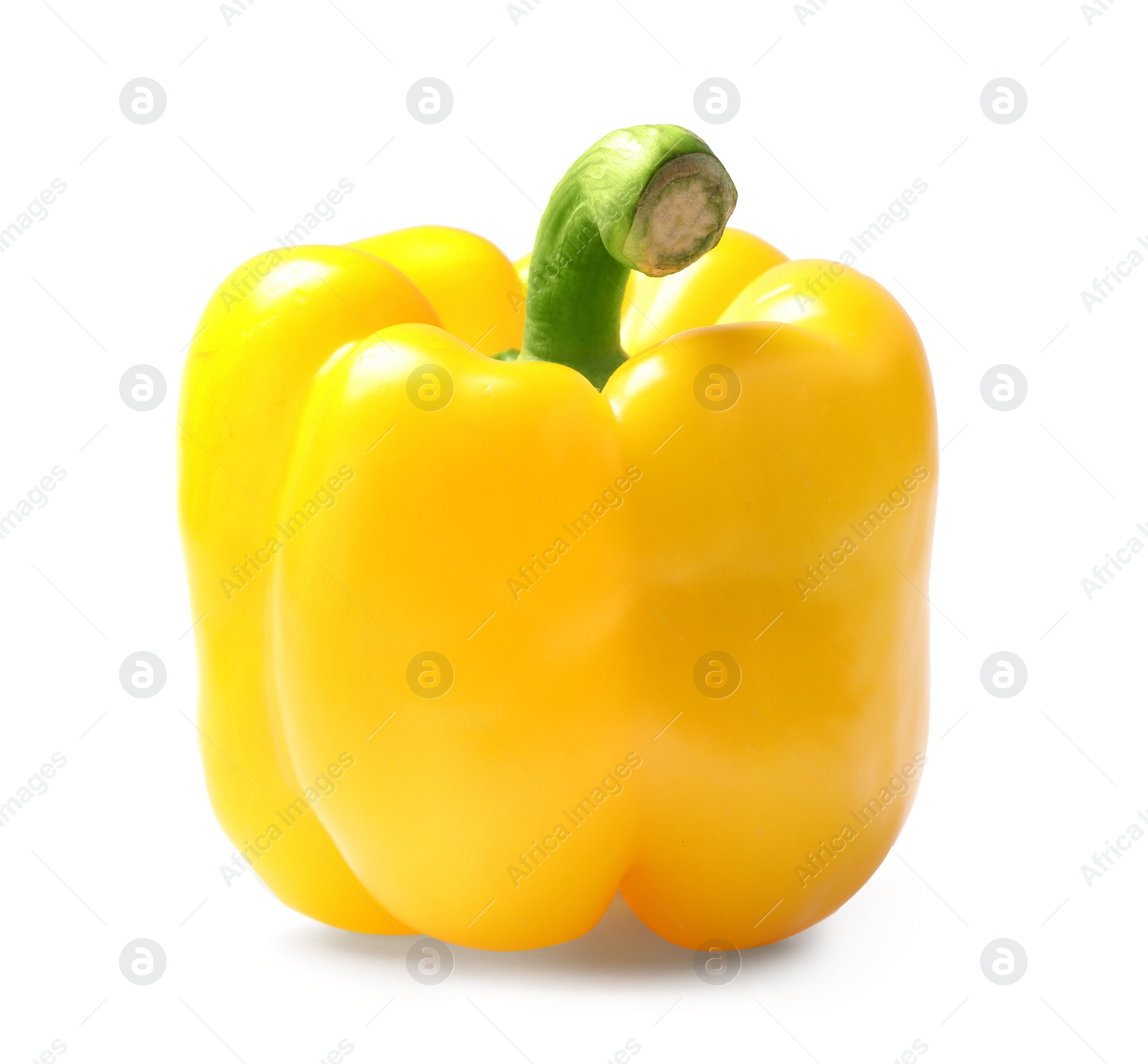 Photo of Ripe yellow bell pepper isolated on white