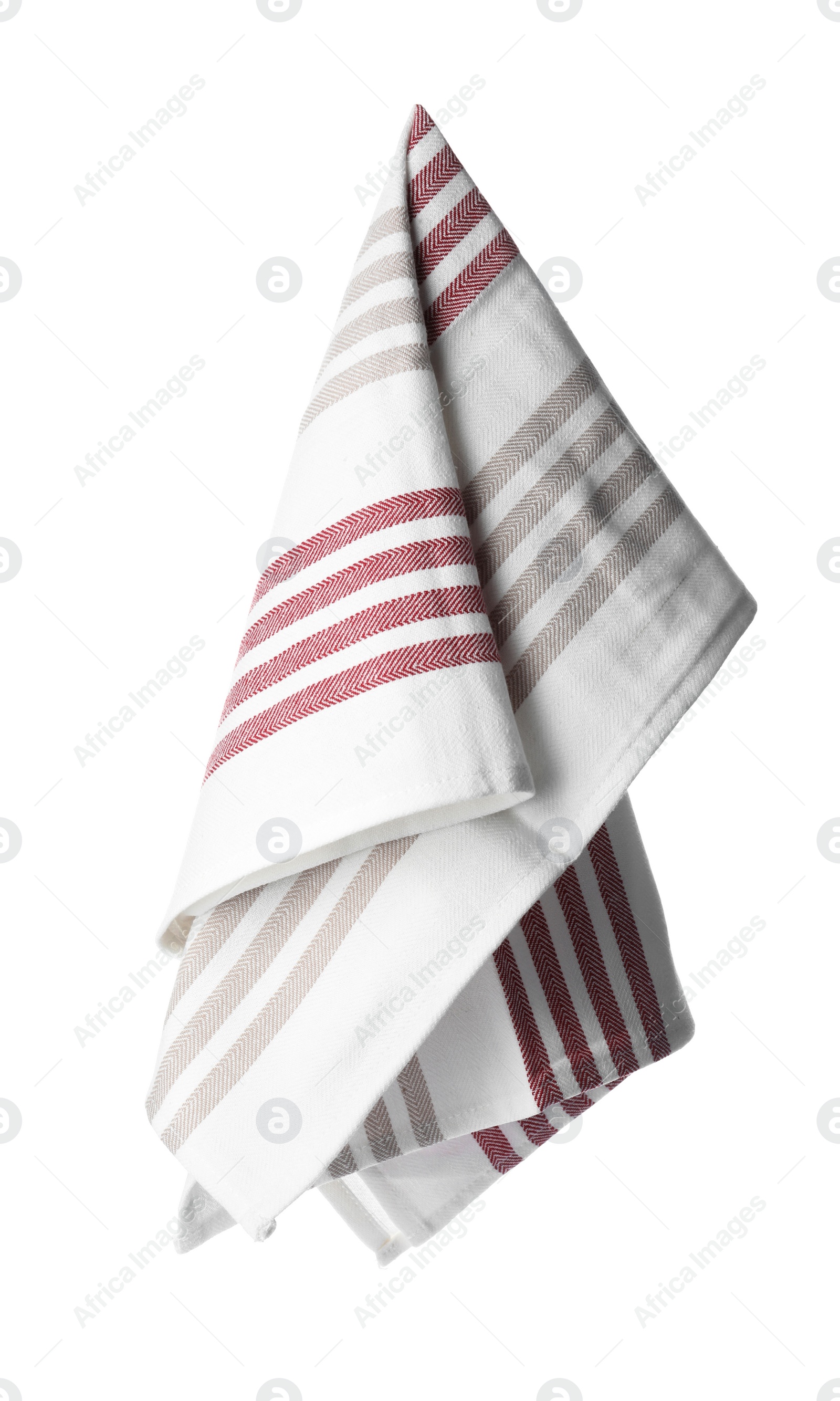 Photo of New textile napkin with pattern isolated on white