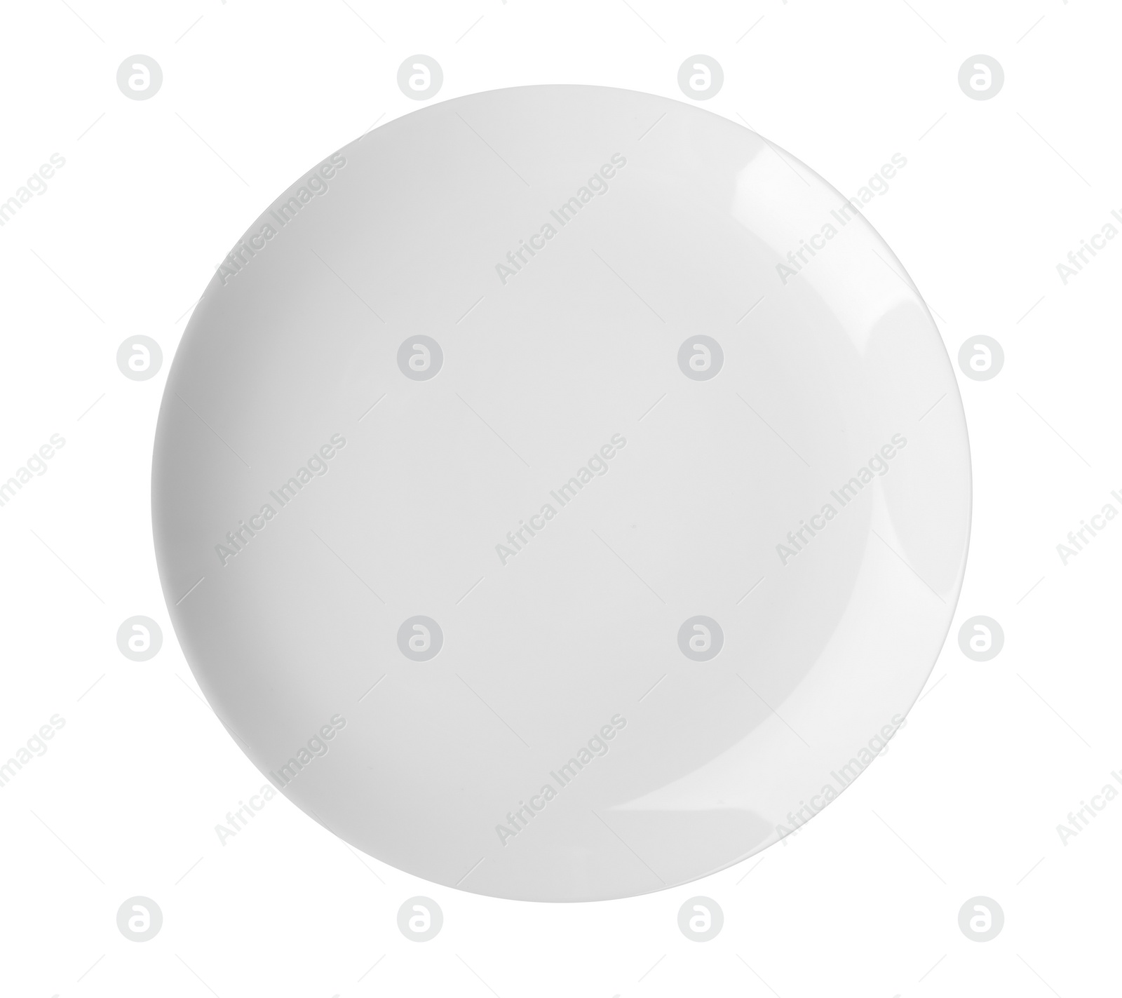 Photo of Ceramic plate with space for text on white background, top view. Washing dishes