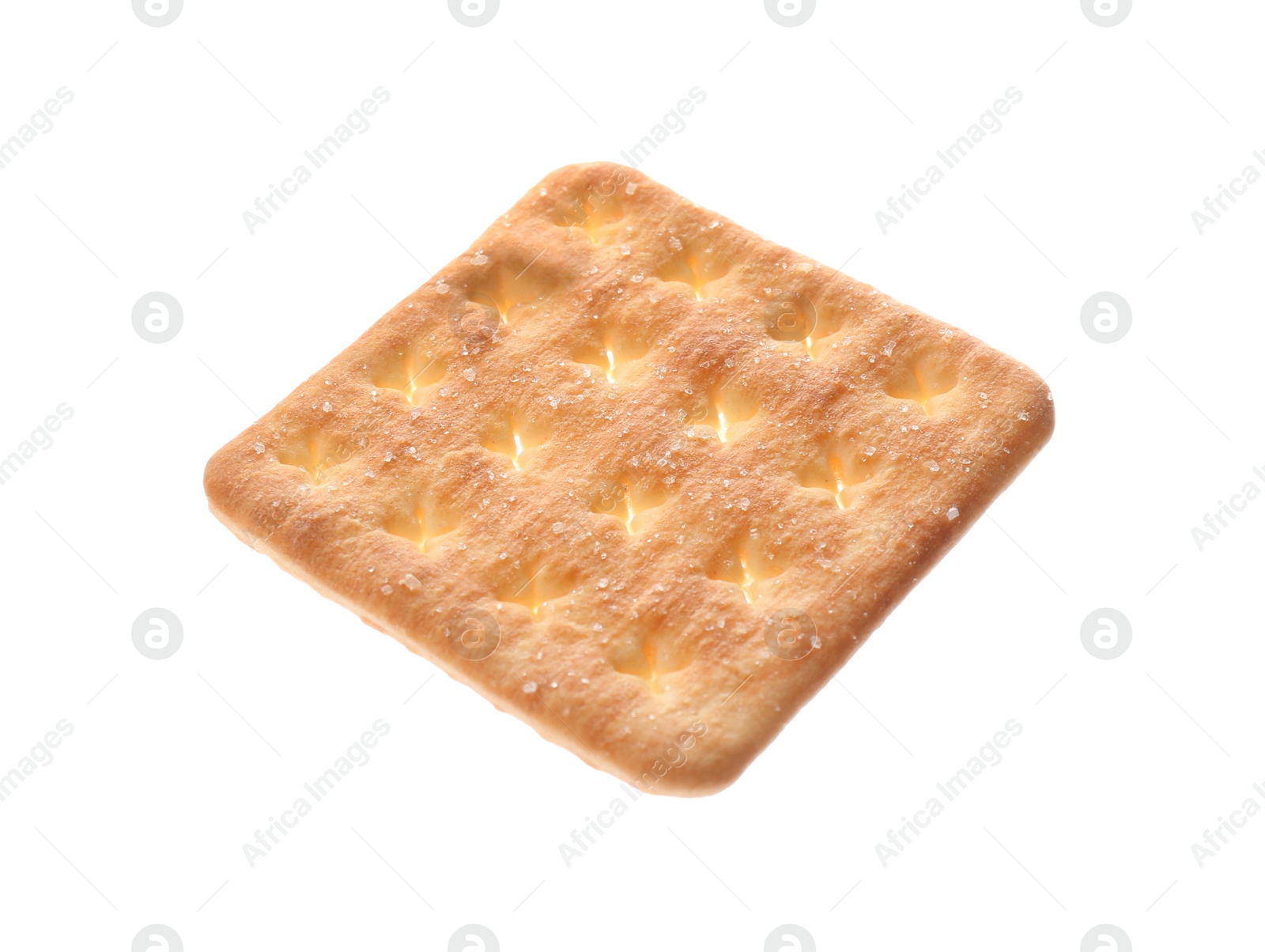 Photo of Crispy cracker isolated on white. Delicious snack