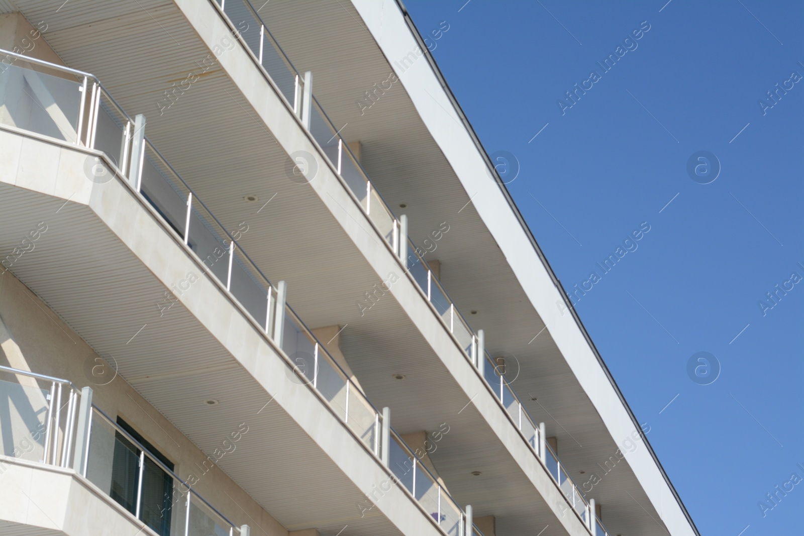 Photo of Exterior of beautiful building on sunny day, low angle view