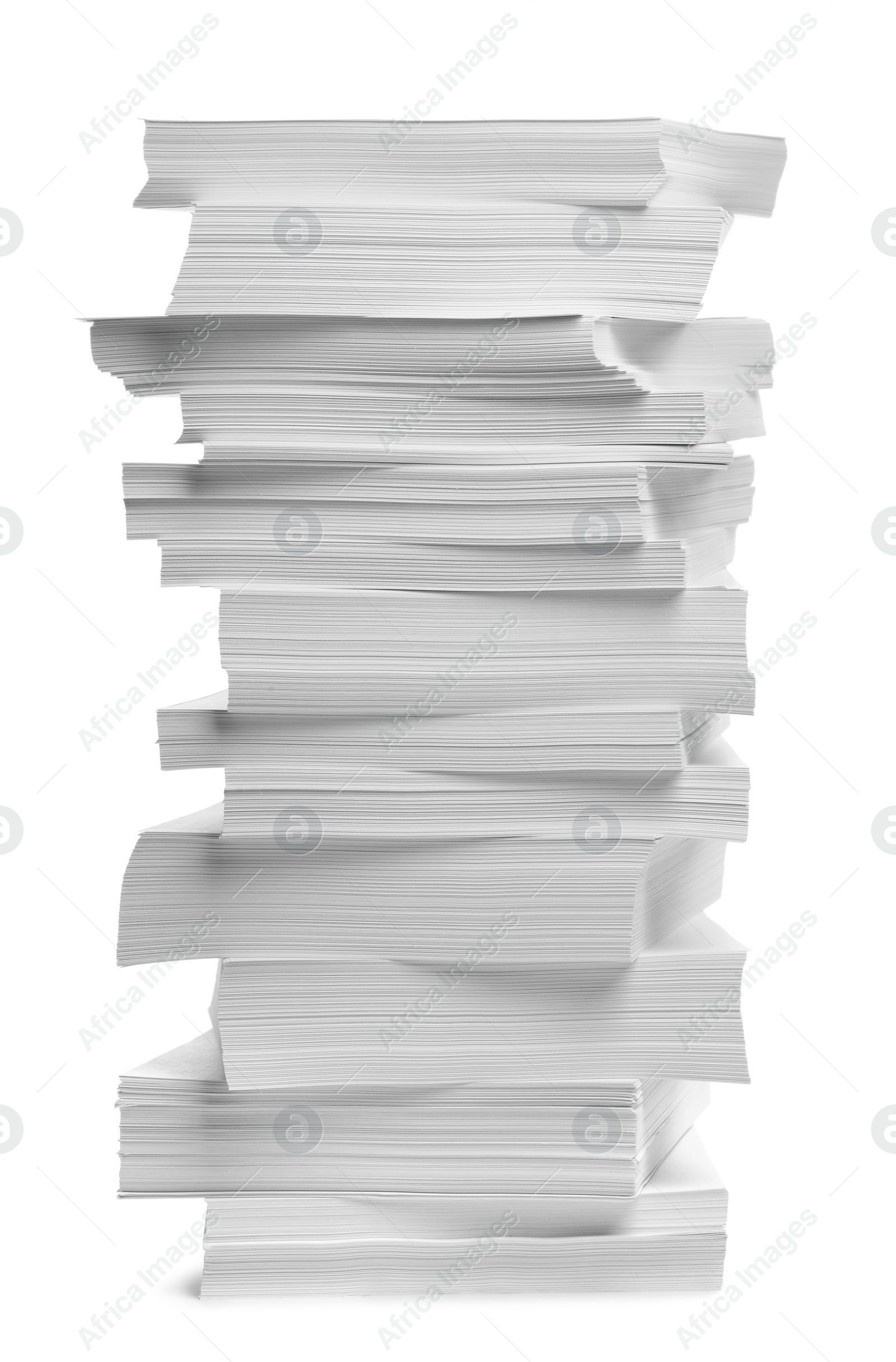 Photo of Stack of paper sheets on white background