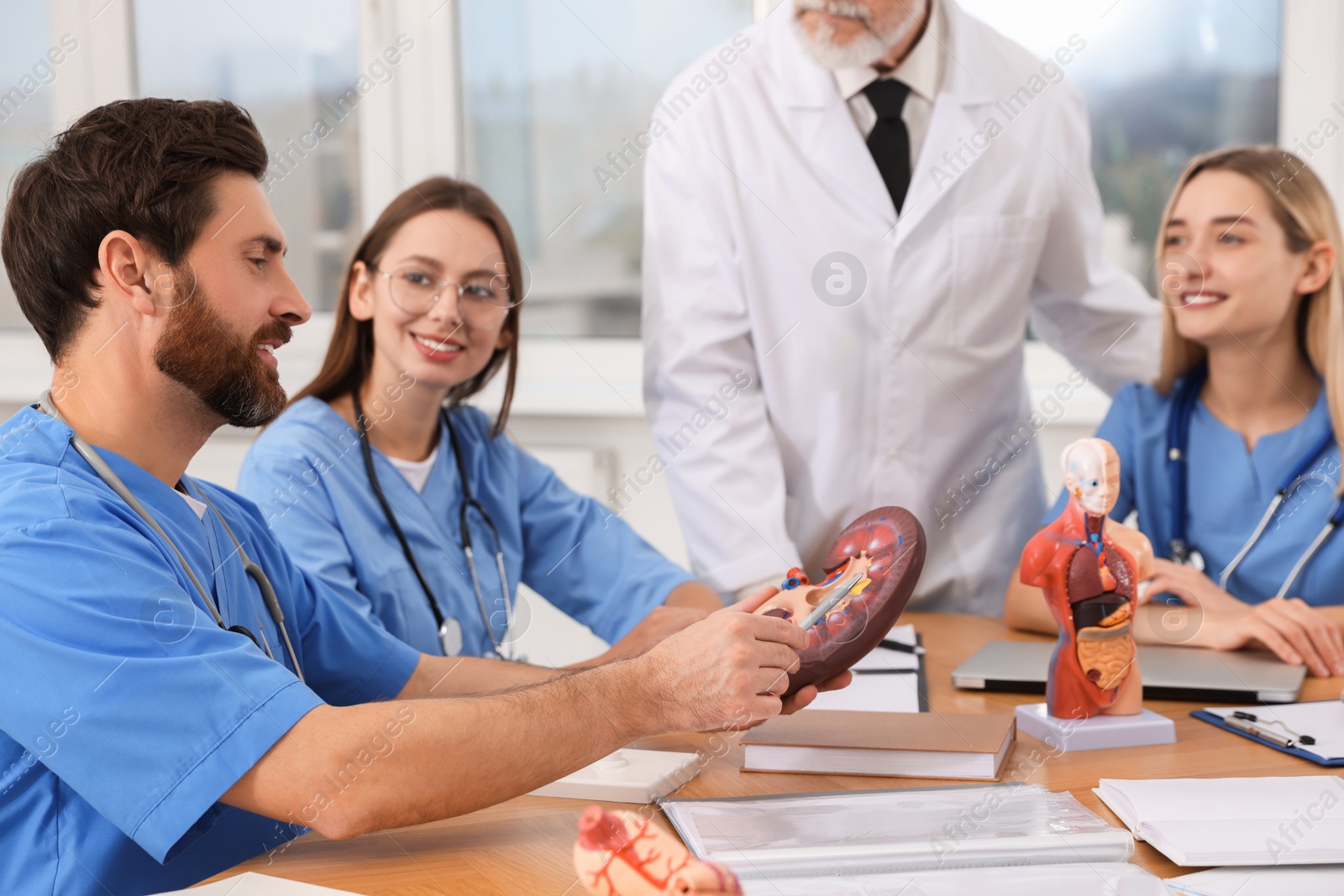 Photo of Doctor and interns on lecture in university