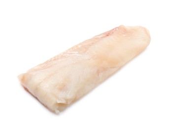 Piece of raw cod fish isolated on white