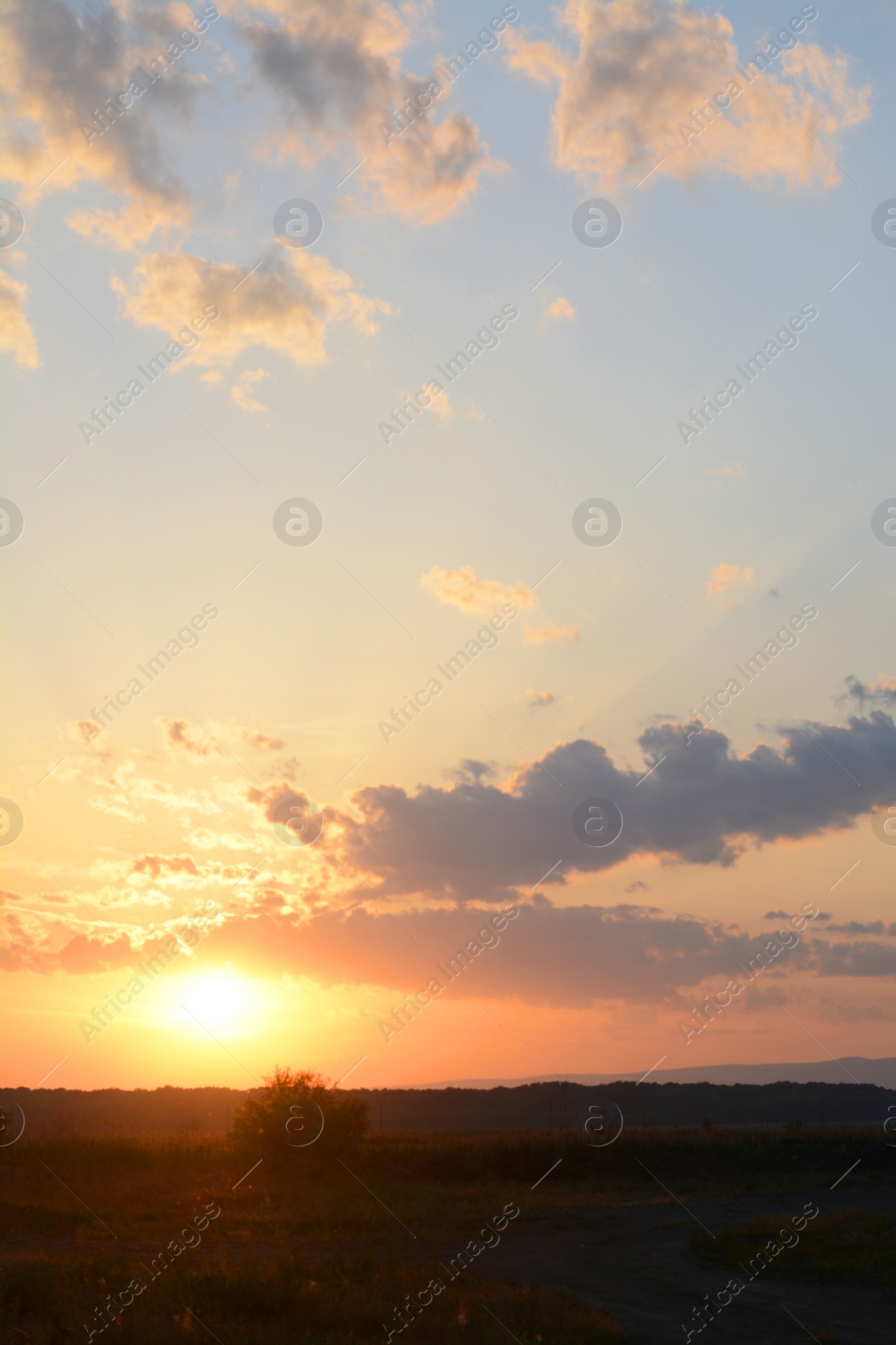 Photo of Picturesque view of beautiful countryside at sunset