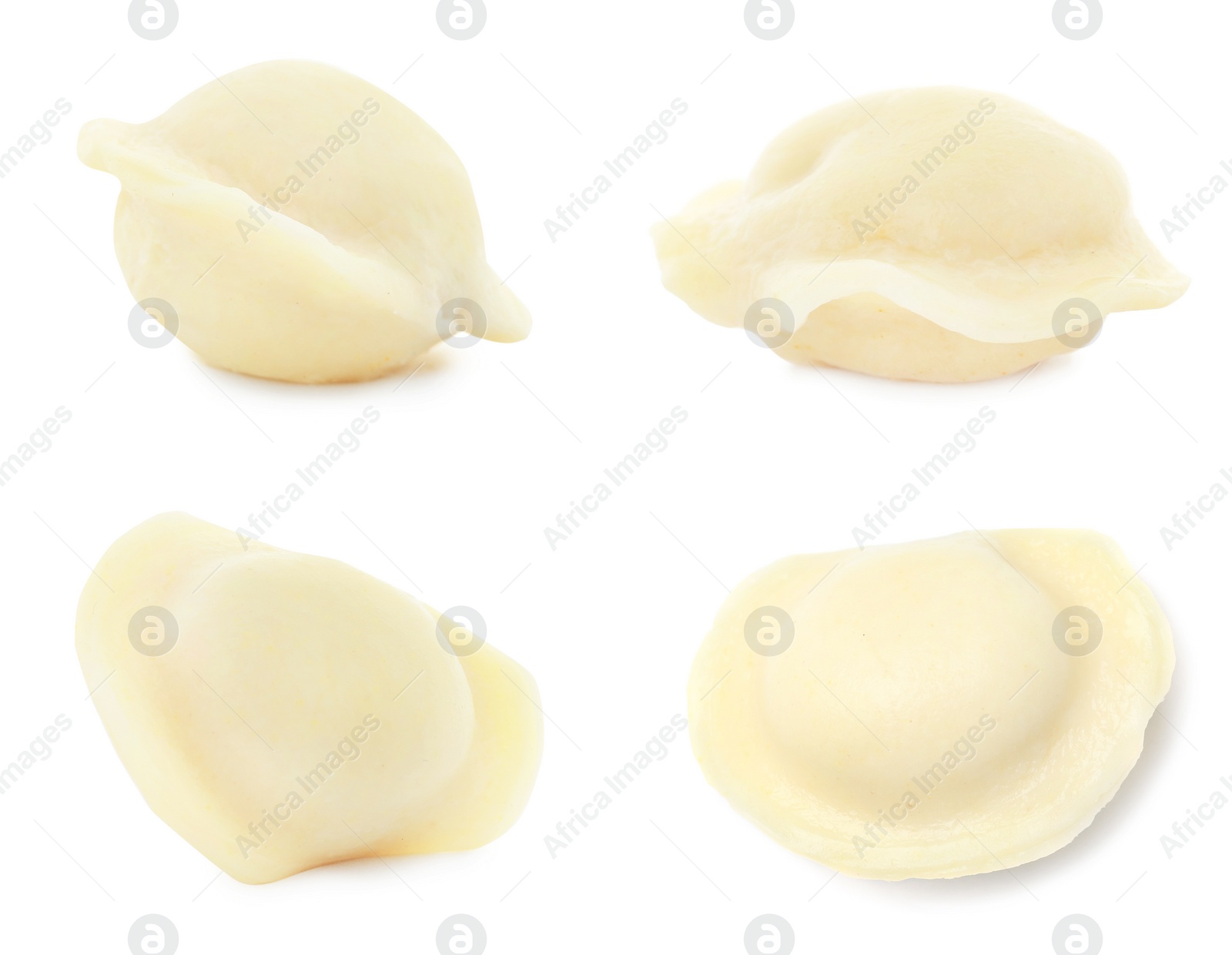 Image of Set of tasty dumplings isolated on white