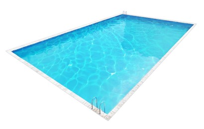 Image of Modern swimming pool with ladder isolated on white