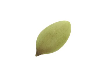 Photo of One peeled pumpkin seed isolated on white