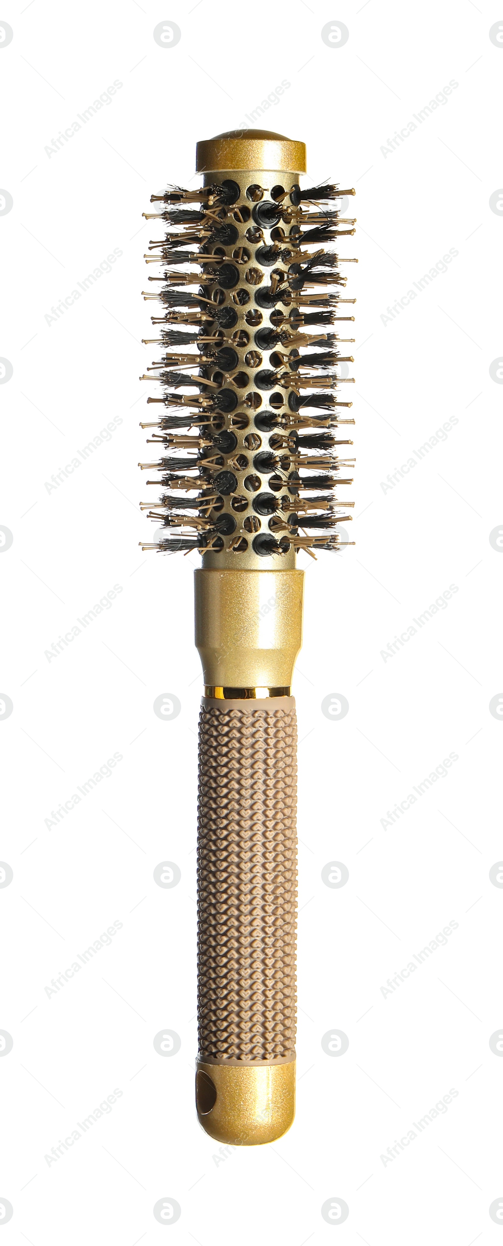 Photo of Hairdresser tool. Round brush isolated on white