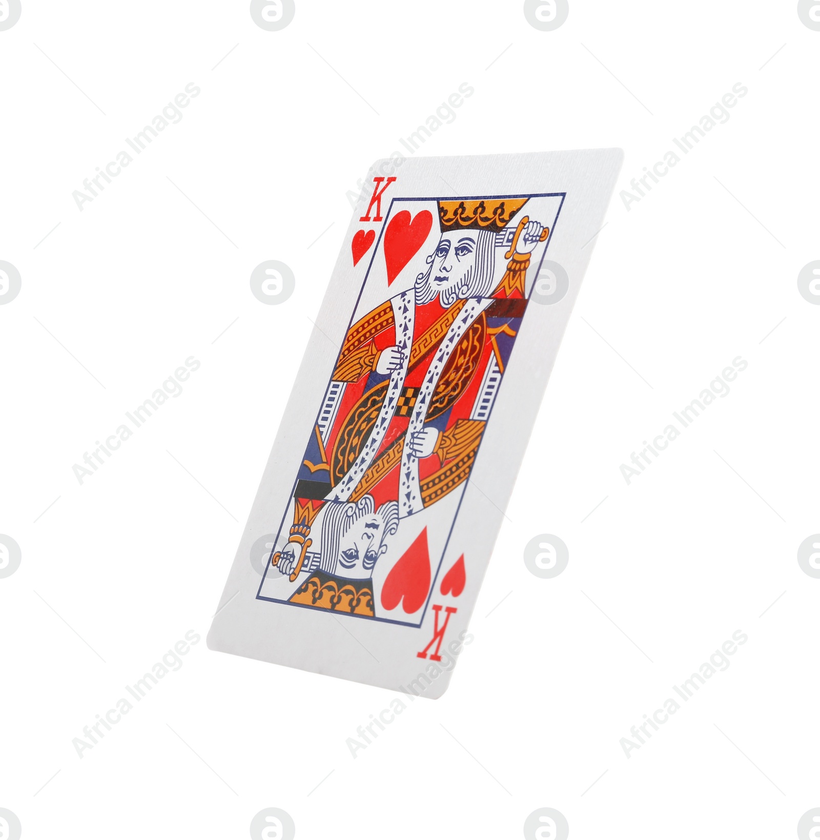 Photo of Playing card isolated on white. Poker game