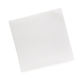 Photo of Blank sticky note on white background, top view