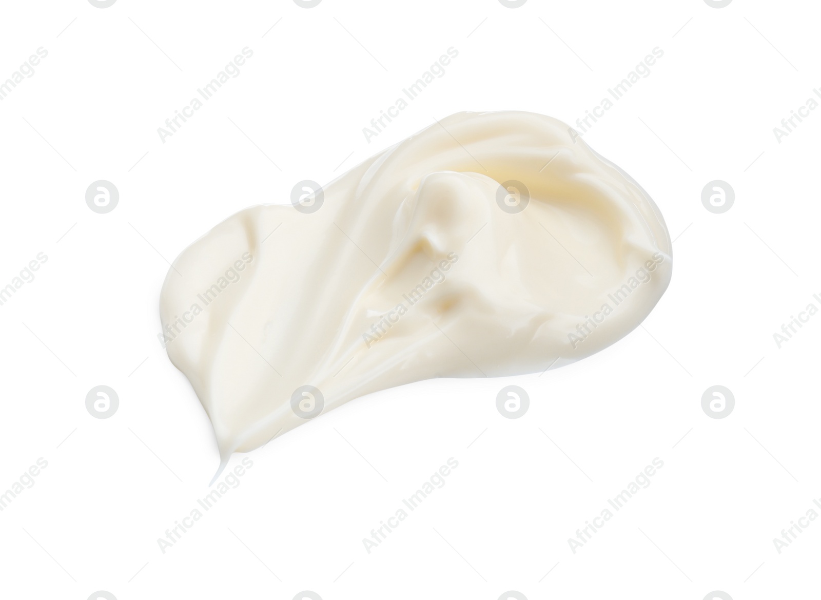 Photo of Tasty fresh mayonnaise sauce isolated on white